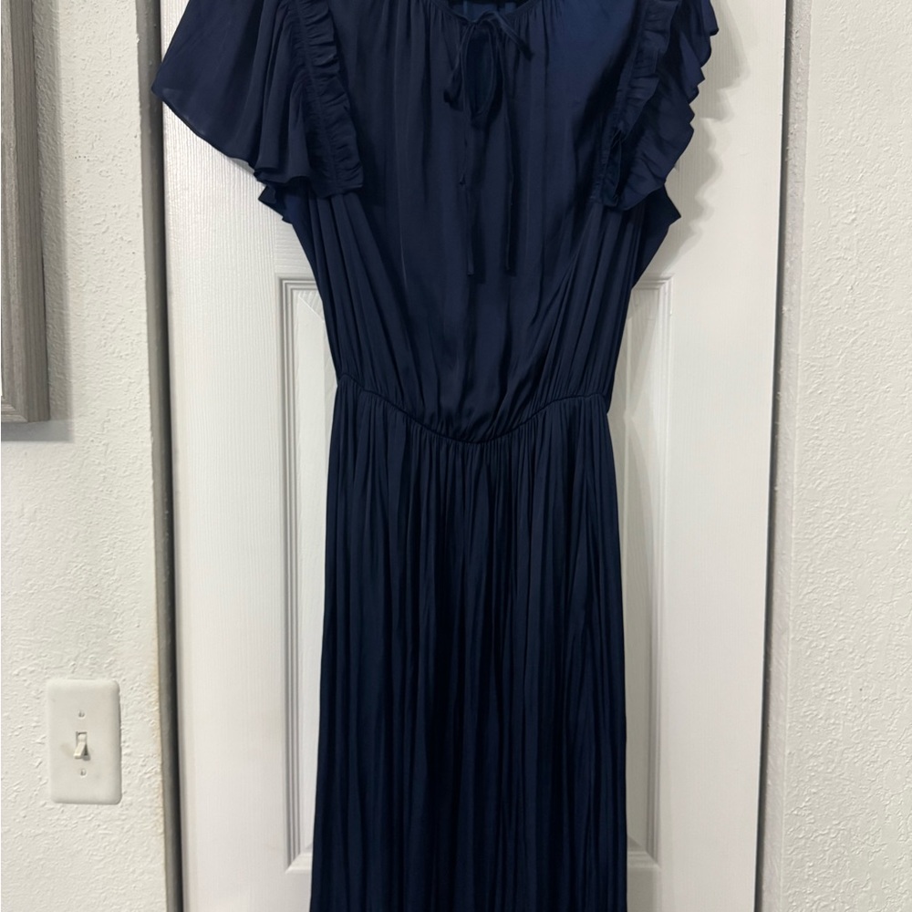 Zadig & Voltaire Navy Ruffle Maxi Dress